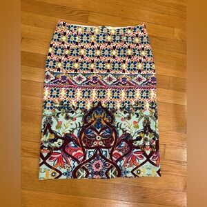 Anthropologie Vibrant Multicolor Pencil Skirt